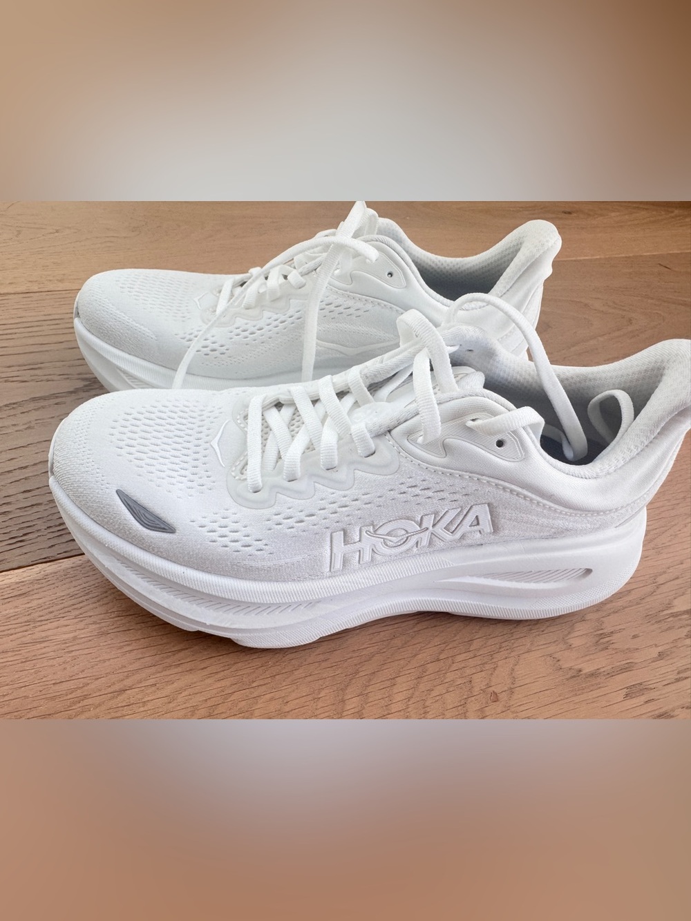 Hoka Women's All-White Performance Running Shoes Like New - Picture 2 of 6